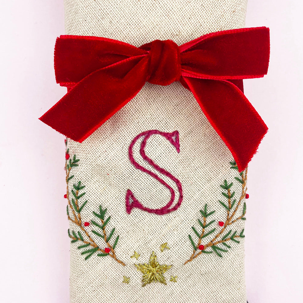 How to Make Personalised Christmas Napkins with Hand Embroidery
