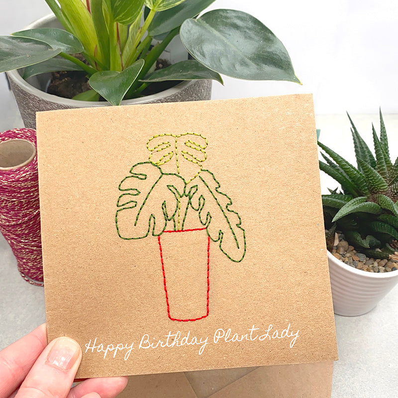 How to embroider card - beginners embroidery project from Lazy May Sewing Club