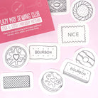 A collection of British biscuit stick and stitch embroidery patterns, including designs for Jammie Dodgers, Bourbons, and custard creams. These dissolving embroidery patterns make modern embroidery projects easy and fun.