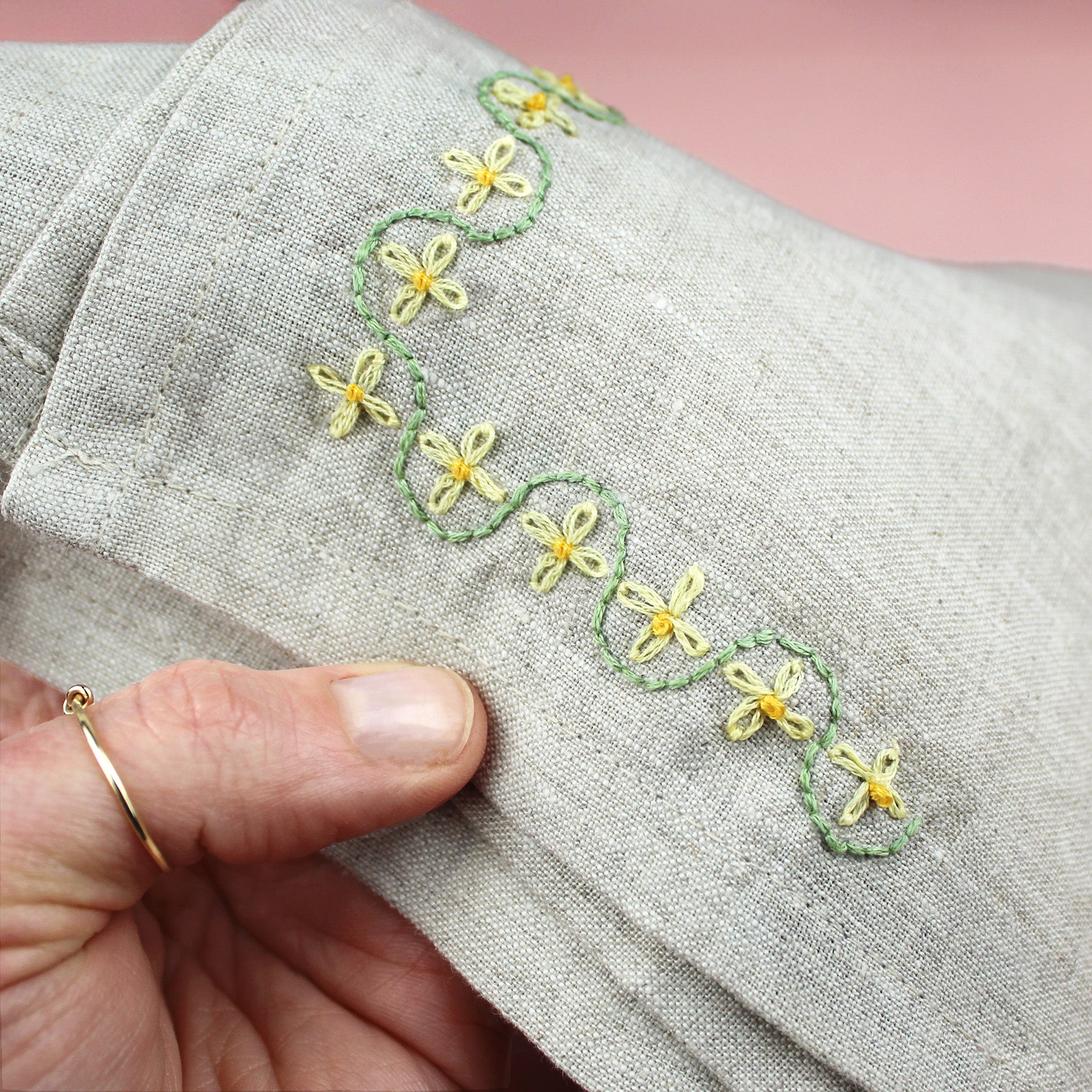 Instructions card from Lazy May Sewing Club with details on how to use Stick & Stitch patterns.