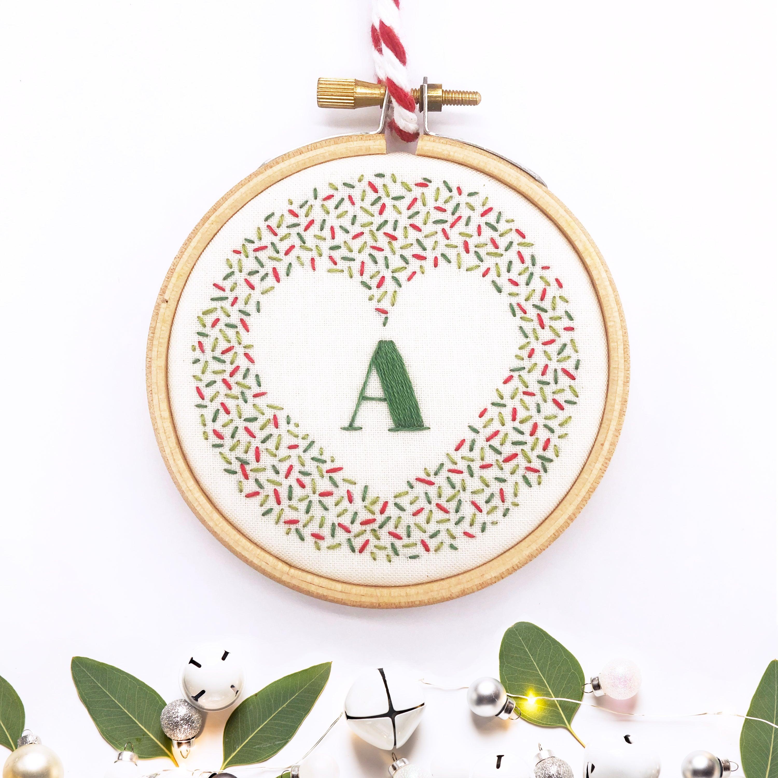 Alphabet Christmas Decoration: Modern Embroidery Kit - Lazy May Embroidery