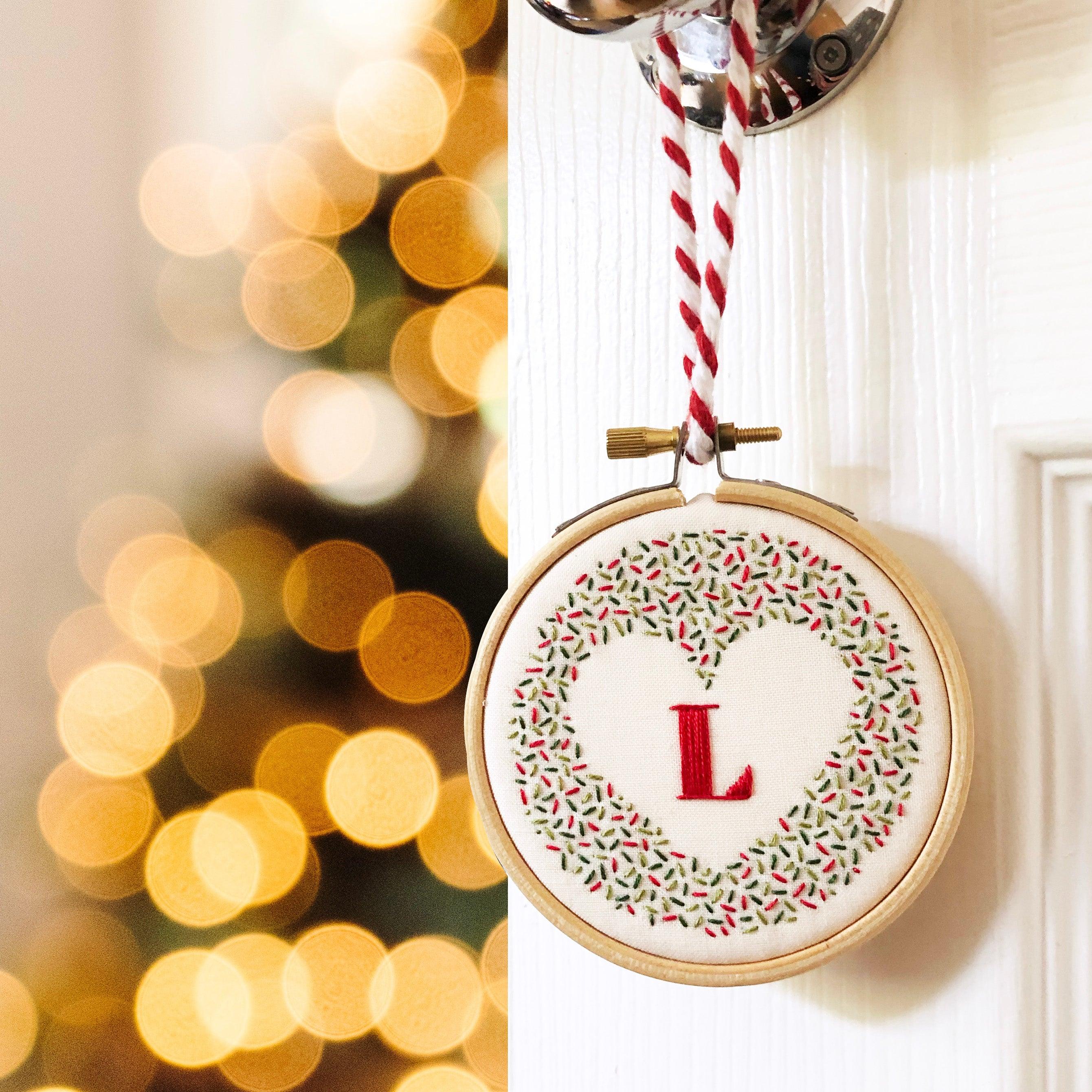 Alphabet Christmas Decoration: Modern Embroidery Kit - Lazy May Embroidery