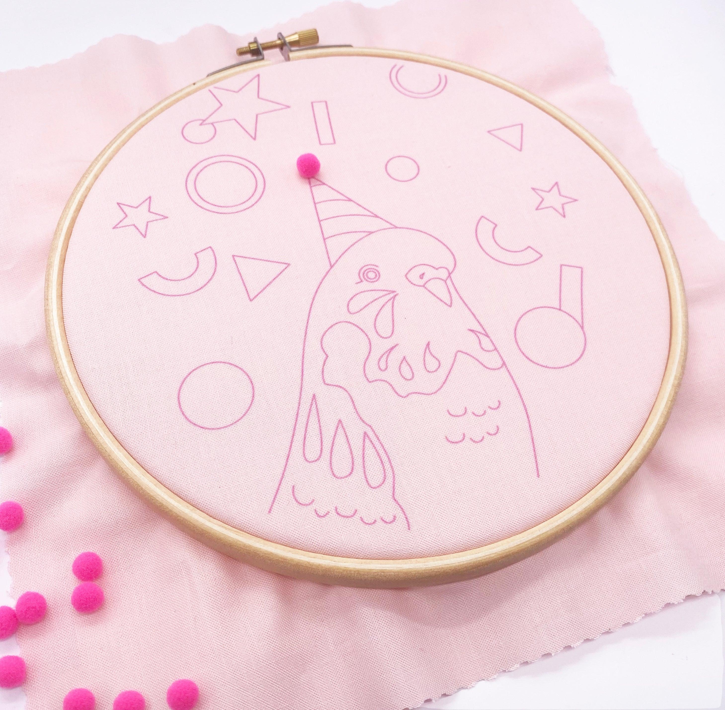 Party Budgie: Modern Embroidery Kit - Lazy May Embroidery