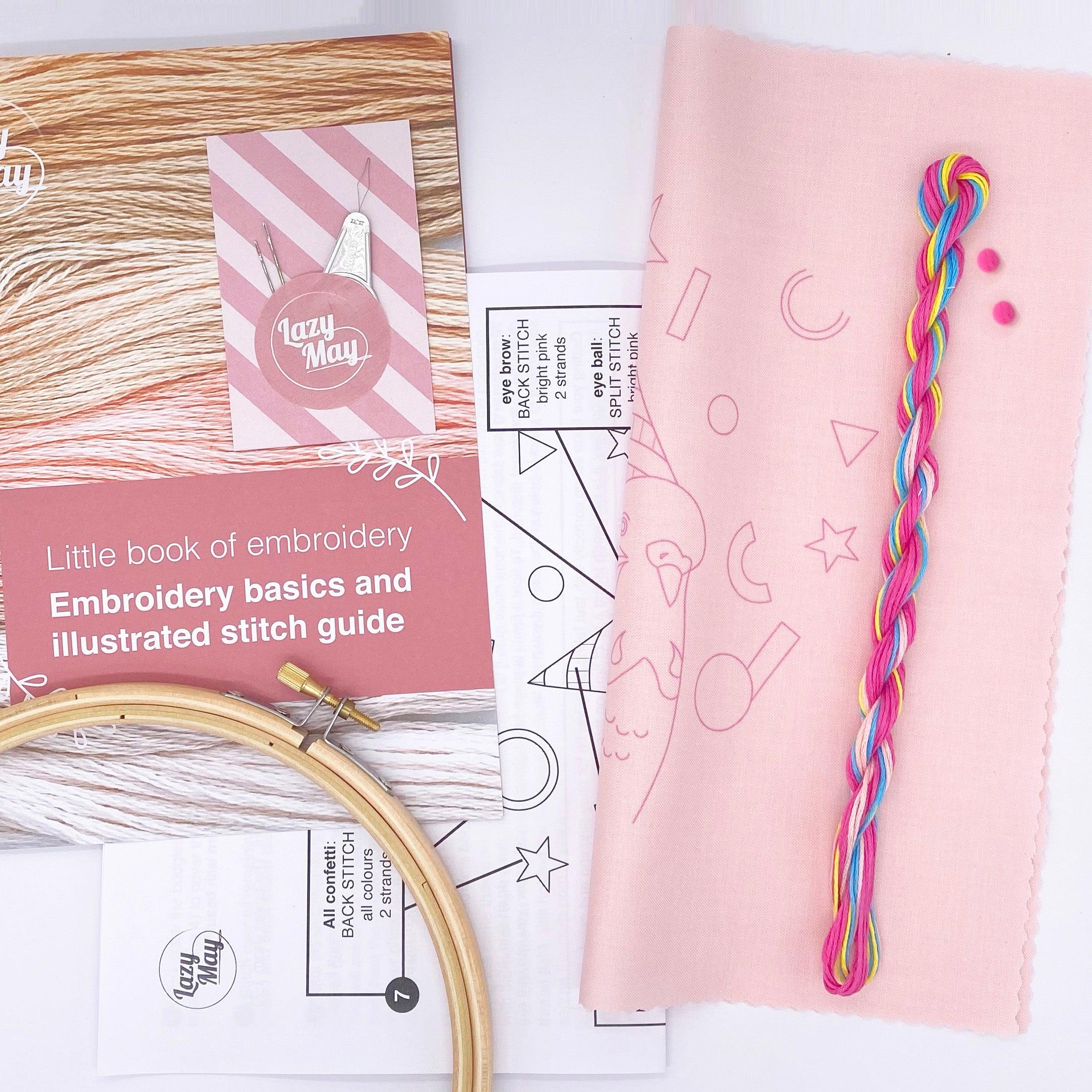 Party Budgie: Modern Embroidery Kit - Lazy May Embroidery