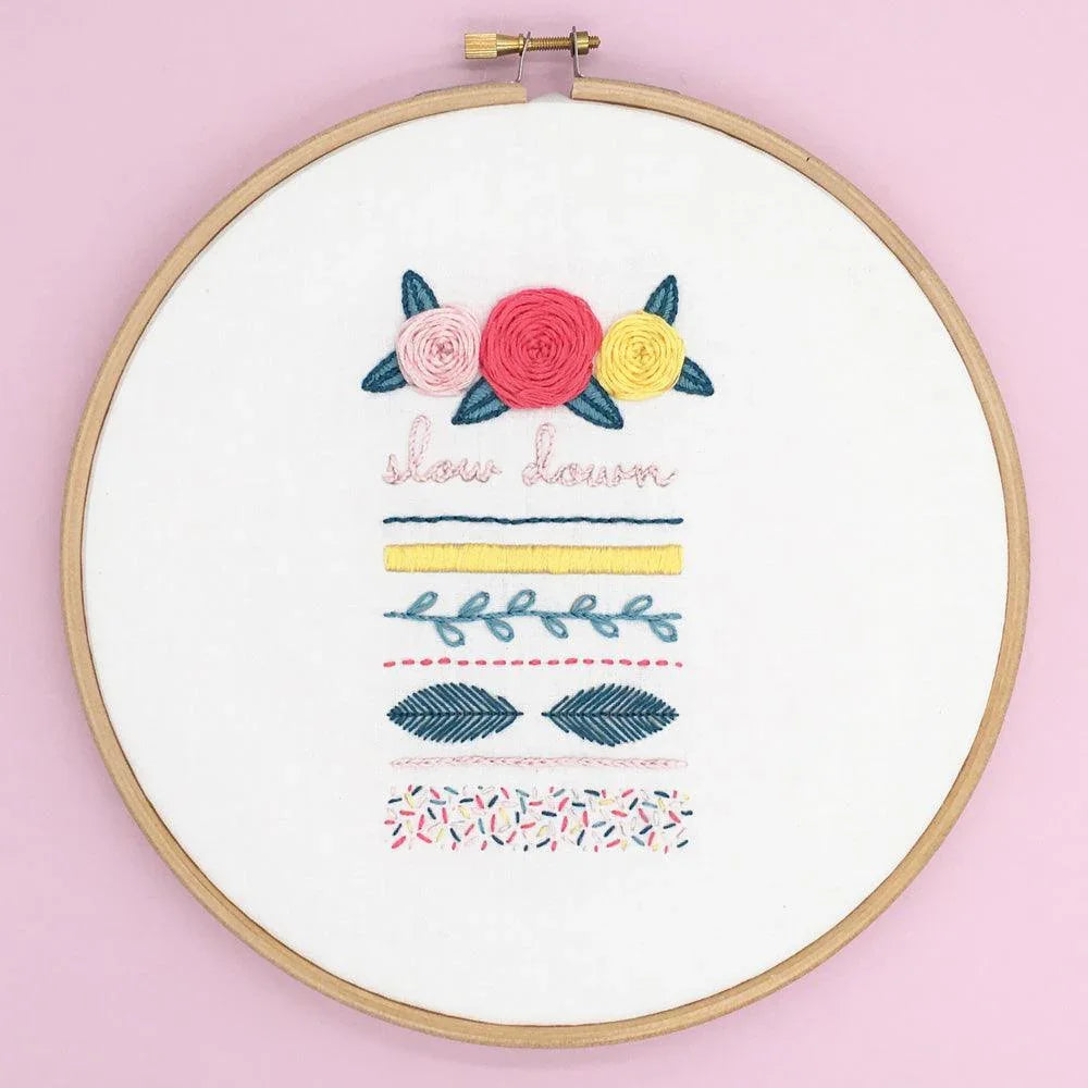 Free modern embroidery sampler pattern. Instant PDF download