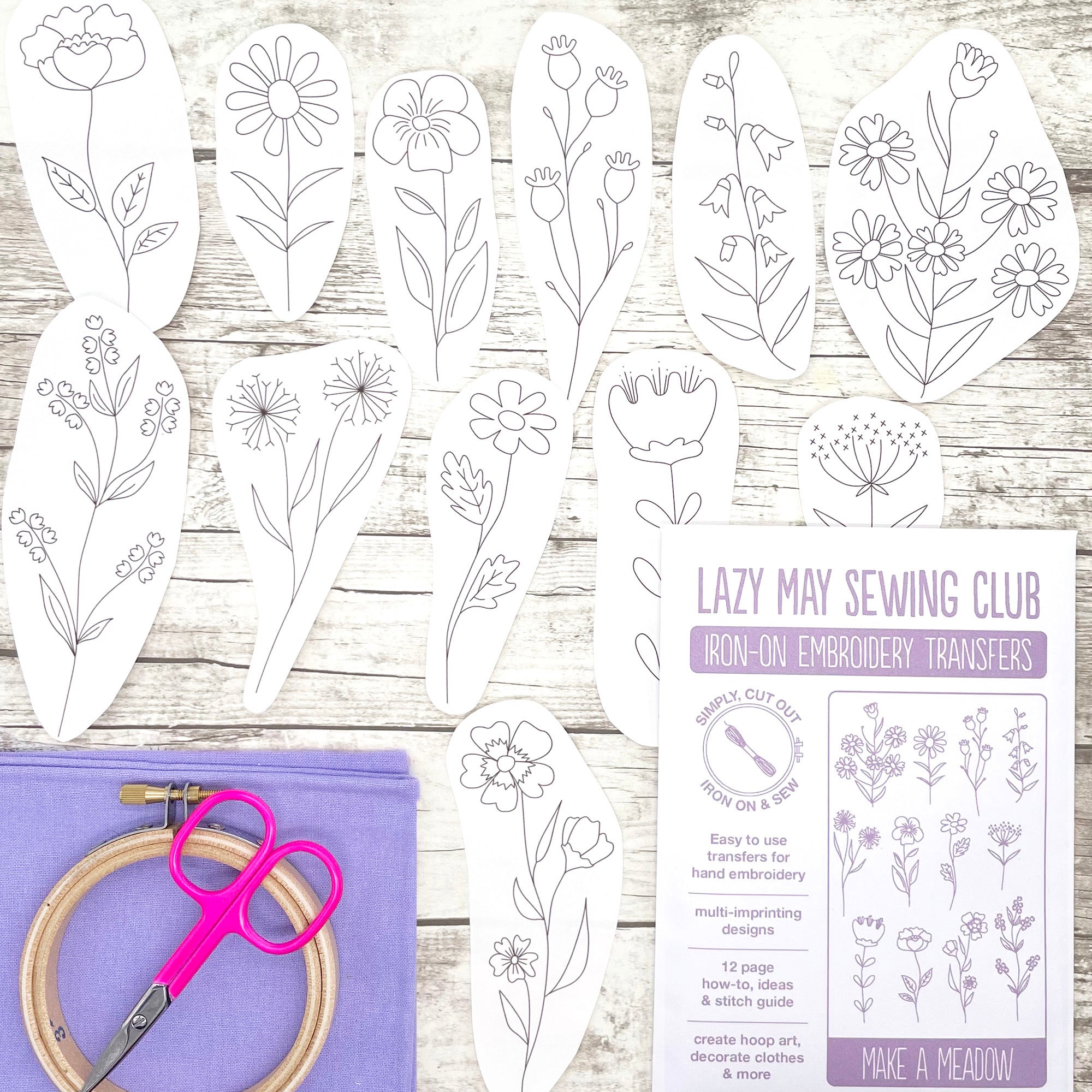 In Bloom: Floral Embroidery Patterns (iron-on transfers) – Lazy