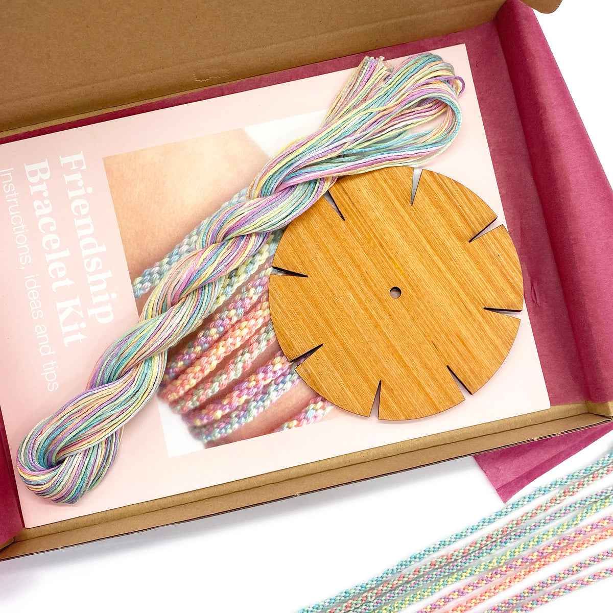 Woven Friendship Bracelet Making Kit: Pastel – Lazy May Sewing Club