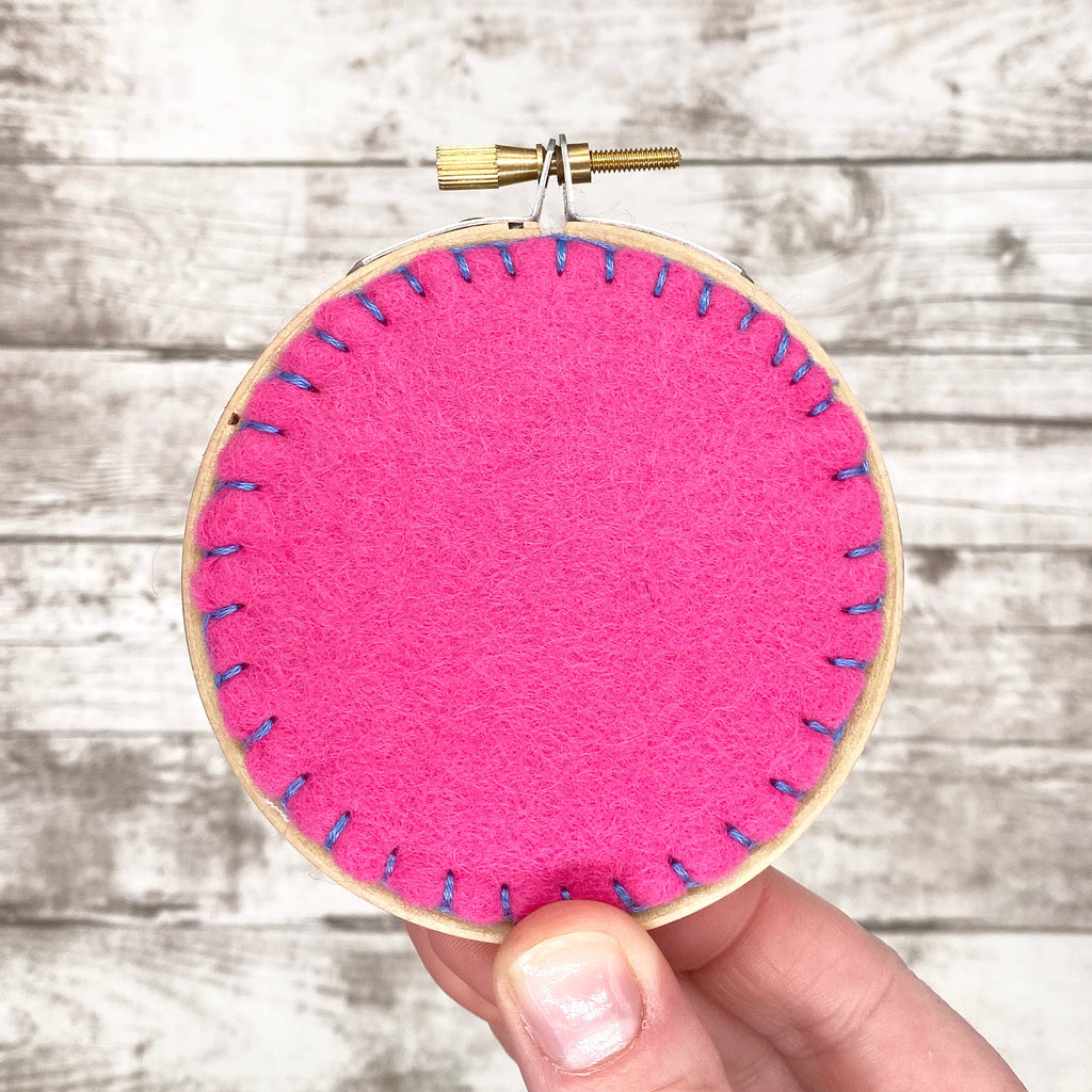 embroidery hoop with felt backing added