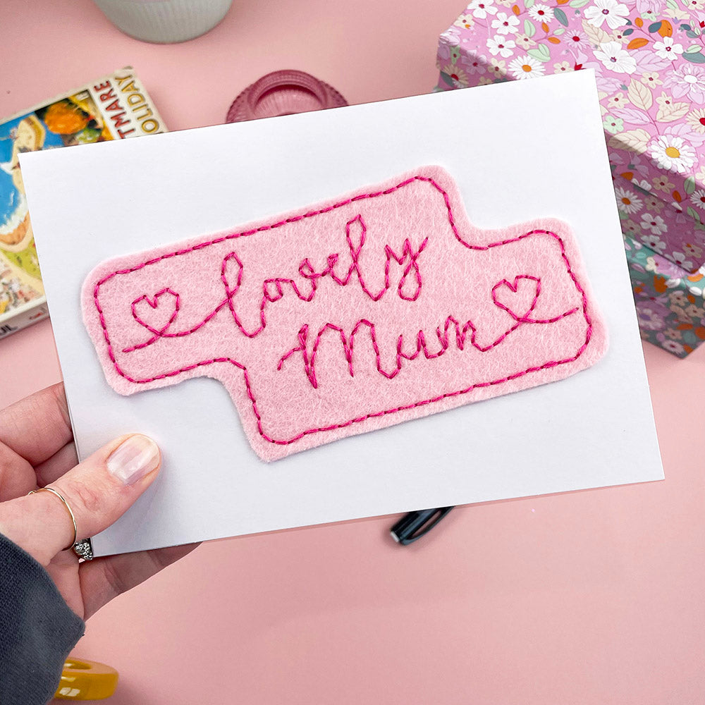 How to embroider card - beginners embroidery project from Lazy May Sewing Club