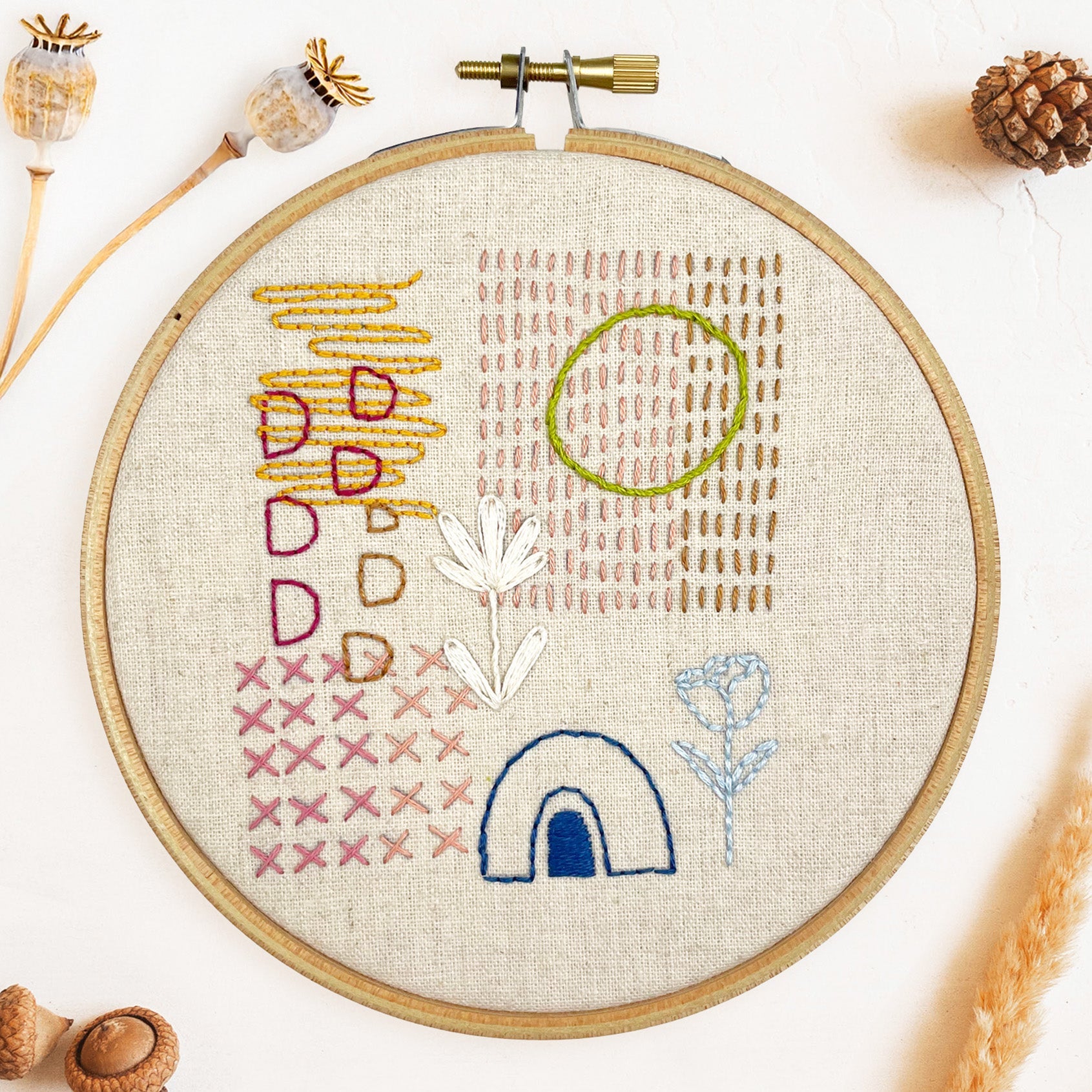 How to Make a Slow Stitching Sampler with Iron-On Embroidery Patterns