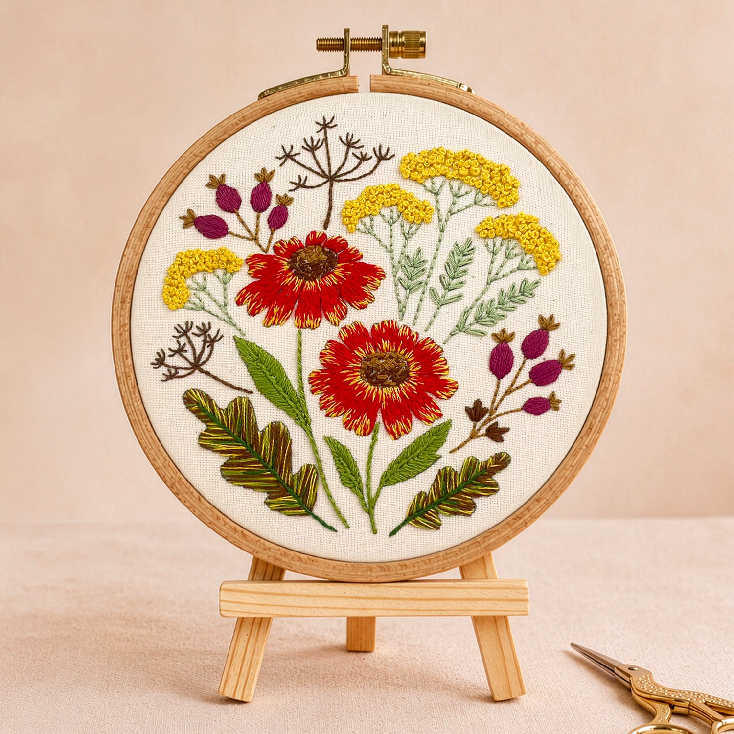 トップス MEDI VINTAGE FLOWER EMBROIDERY AMERI Autumn Wildflowers Embroidery Kit | Lazy May – Lazy May Sewing Club