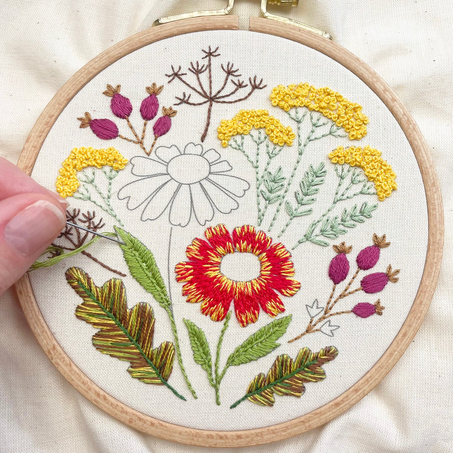 Autumn Wildflowers Embroidery Kit | Lazy May – Lazy May Sewing Club