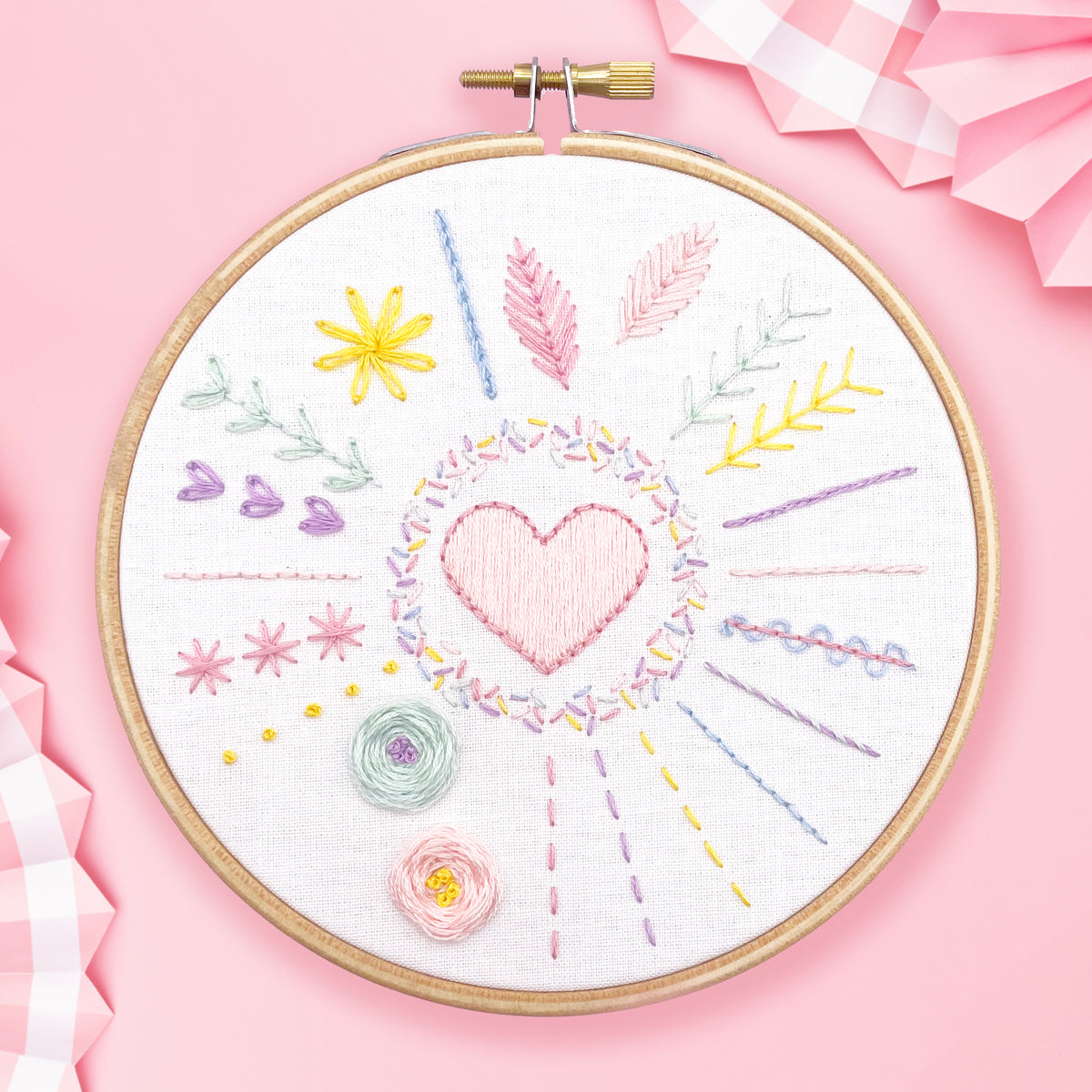 learn 13 embroidery stitches beginner embroidery kit
