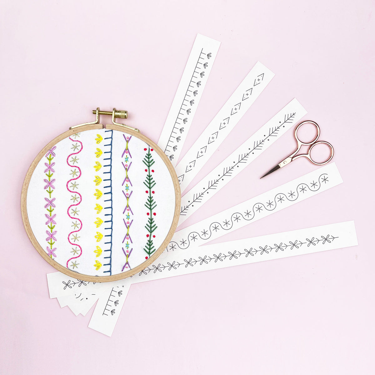 Iron-On Embroidery Border Patterns – Decorative Edging Designs (10 ...