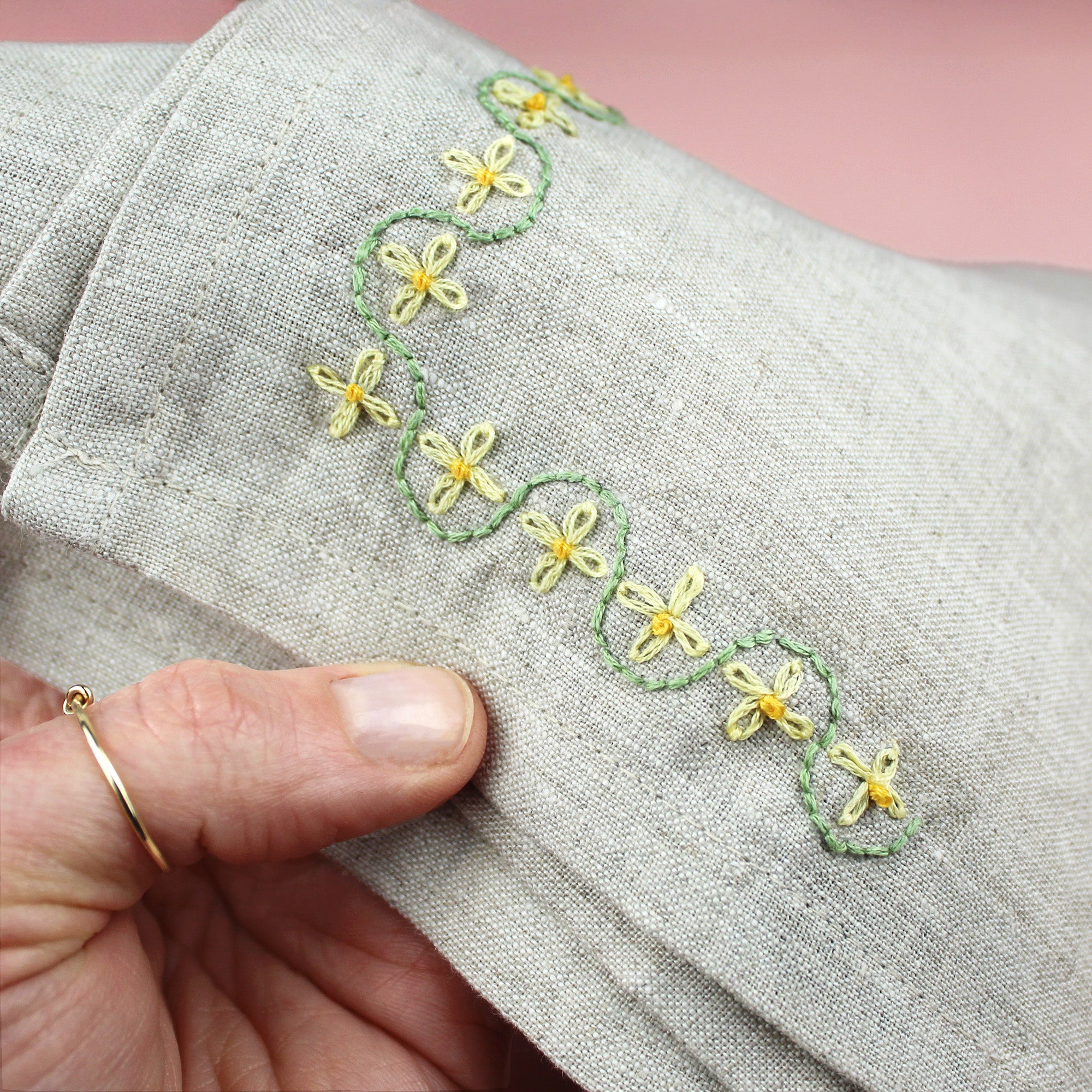 Instructions card from Lazy May Sewing Club with details on how to use Stick & Stitch patterns.