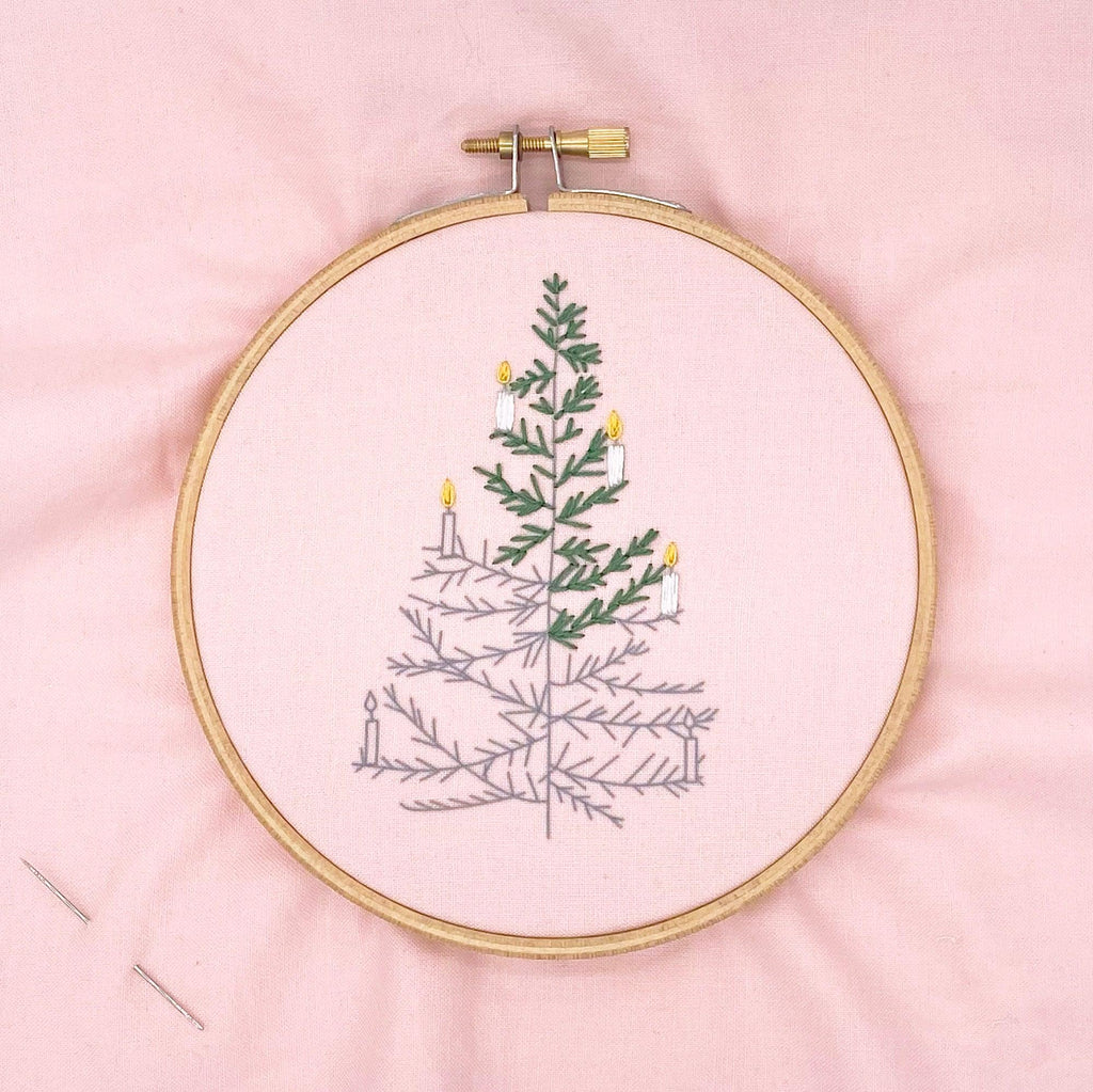 Christmas Light: Modern Christmas Embroidery Kit - Lazy May Embroidery