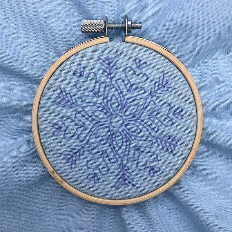 Snowflake Christmas Decoration: Modern Embroidery Kit - Lazy May Embroidery