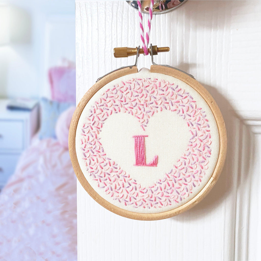 Alphabet Heart: Modern Embroidery Kit - Lazy May Embroidery