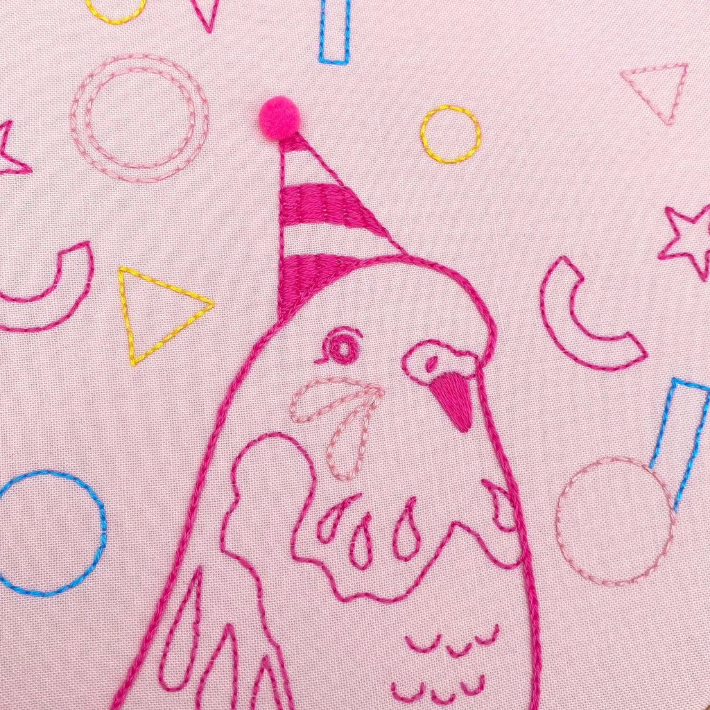 Party Budgie: Modern Embroidery Kit - Lazy May Embroidery