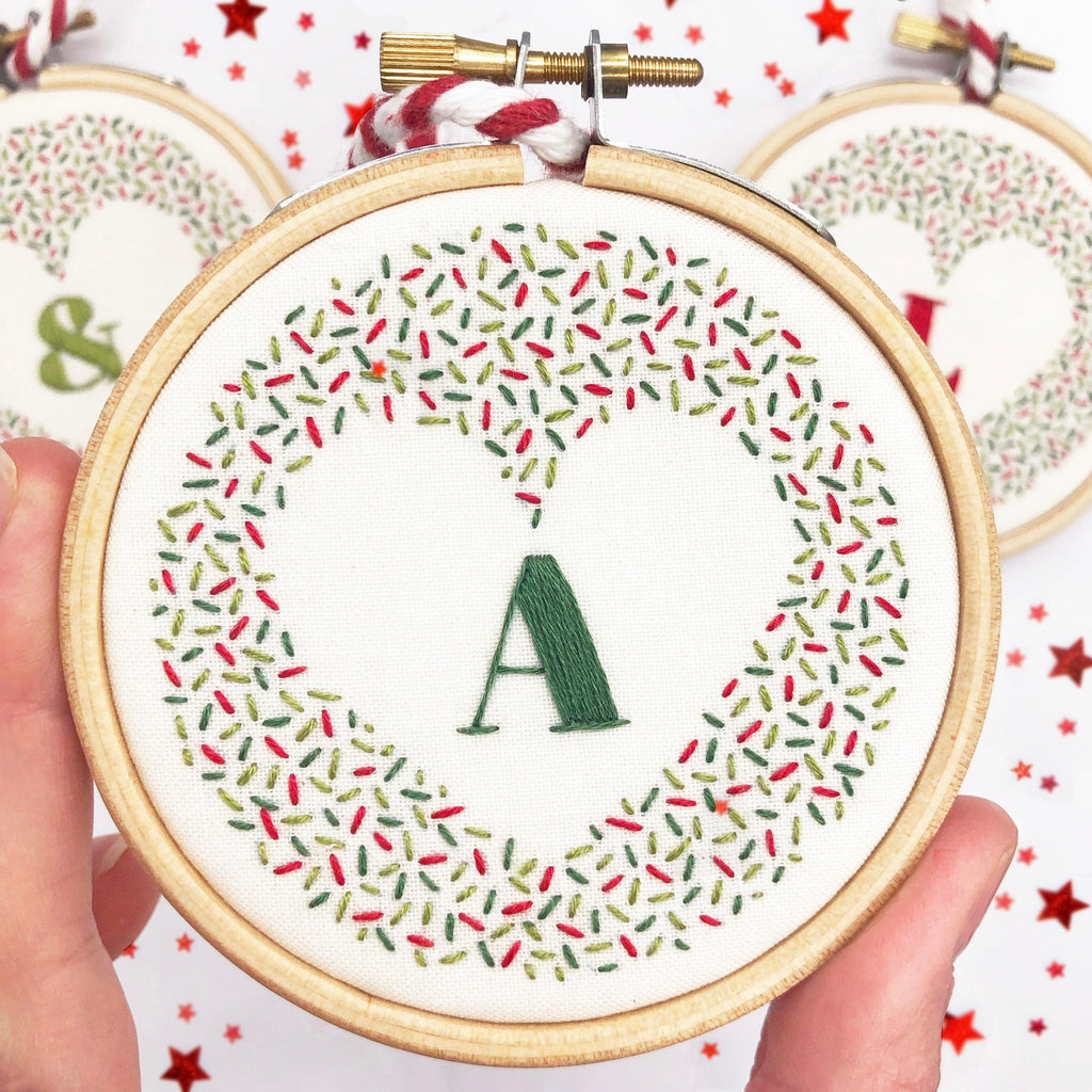 Alphabet Christmas Decoration: Modern Embroidery Kit - Lazy May Embroidery