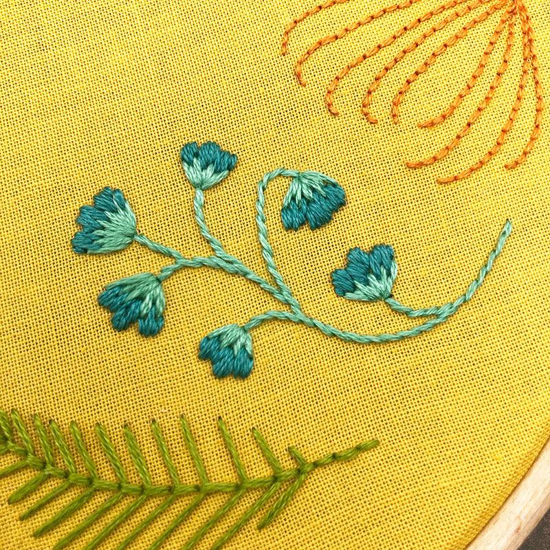 Leaf Wreath: Modern Floral Embroidery Kit - Lazy May Embroidery