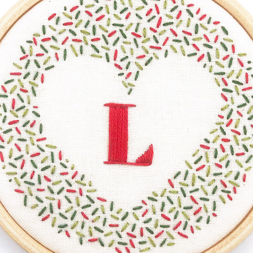 Alphabet Christmas Decoration: Modern Embroidery Kit - Lazy May Embroidery