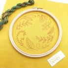 Leaf Wreath: Modern Floral Embroidery Kit - Lazy May Embroidery