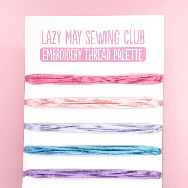 Candy Floss and Sea embroidery thread pack in pink, purple and blue shades